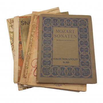Notenbuch, gebunden, antik,diverse, Patina