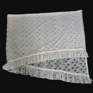 Schabracke / Bogengardine, ca.530x90-130cm, Spitzengardine mit floralem Muster und Lochmuster
