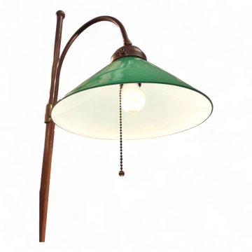 Stehlampe, Messing,  höhenverstellbar, Zugschalter Messingkordel, Stoffkabel, H170, 1 flg. E27 max. 60W