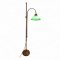 Stehlampe, Messing,  höhenverstellbar, Zugschalter Messingkordel, Stoffkabel, H170, 1 flg. E27 max. 60W
