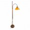 Stehlampe, Messing,  höhenverstellbar, Zugschalter Messingkordel, Stoffkabel, H170, 1 flg. E27 max. 60W