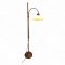 Stehlampe, Messing,  höhenverstellbar, Zugschalter Messingkordel, Stoffkabel, H170, 1 flg. E27 max. 60W