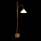 Stehlampe, Messing,  höhenverstellbar, Zugschalter Messingkordel, Stoffkabel, H170, 1 flg. E27 max. 60W
