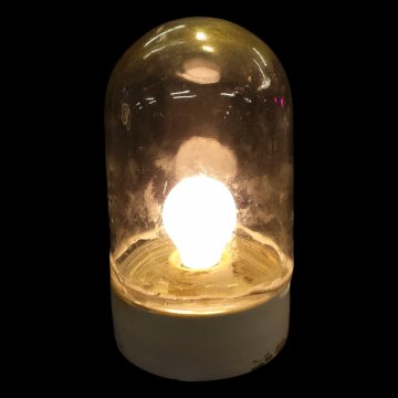 Wandlampe, Porzellansockel rund, Glasschirm länglich, 1flg. E27