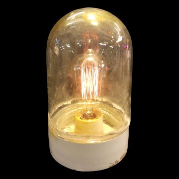 Wandlampe, Porzellansockel rund, Glasschirm länglich, 1flg. E27