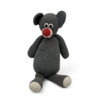 Häkelfigur, Bär, grau