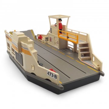 Fähre Playmobil 5127, K.stoff grau weiß, eine Anlegeplatte, L50xB24xH18cm