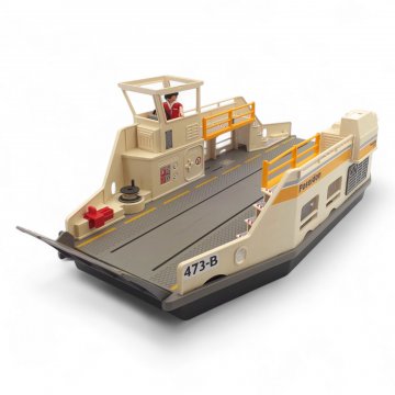 Fähre Playmobil 5127, K.stoff grau weiß, eine Anlegeplatte, L50xB24xH18cm