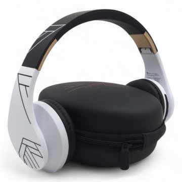 Kopfhörer Power Locus, P2, schwarz weiß, Bluetooth, 2 Kabel, Case schwarz