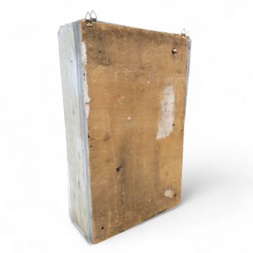 Sicherungs-/Zählerschränkchen, 1-türig, Holz grüngrau patiniert, H60xB37xT16