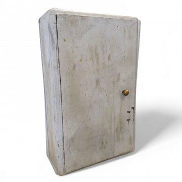 Sicherungs-/Zählerschränkchen, 1-türig, Holz grüngrau patiniert, H60xB37xT16
