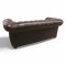 Sofa, Chesterfield, Vollpolster Leder dkl.braun, 2 lose Sitzpolster, Arm-/Rückenl. kapitoniert, Nagelkante, 3-er, B210xT95xH75, Ca. 65Kg
