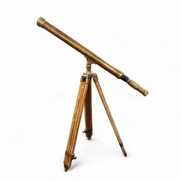 Teleskop, Messing, Stativ aus Holz