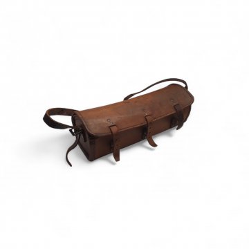 Werkzeugtasche, Leder, braun , mit drei Verschlüsse, mit Tragegurt Vintage