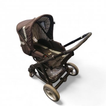 Kinderwagen, Buggy, abc Design schwarz/grau, Gestell/ Stoff schwarz, 4 Rollen, mit Haube, ( passend für Baby Tragetasche 74100347 )