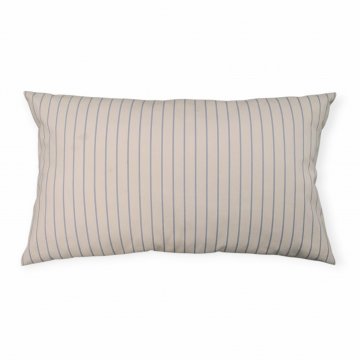Kissen 40x68, beige, hellblaue schmale Streifen, Rückseite mit Knopfleiste mit 4 Knöpfen