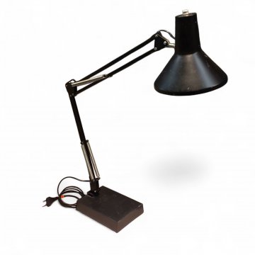 Schreibtischlampe - Architektenlampe - Klemmlampe ,Federgelenk, schwarz, Metall, konischer Schirm, 1flg. E27, 
