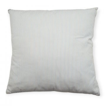 Kissen, 40x40, hellblau/weiß gestreift, Baumwolle, mit Knopfleiste