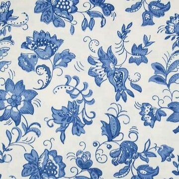 Gardinen,ca. 73cm x135cm weiß mit blauen Blumen