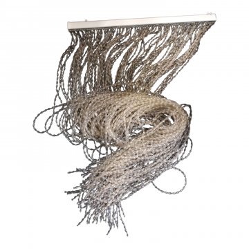 Pendelvorhang / Türvorhang / Fliegenvorhang,  durchsichtig / grau Kunststoff spiralenförmig gedreht