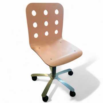 Schreibtischstuhl, Bürodrehsessel, rosa, Holzschale