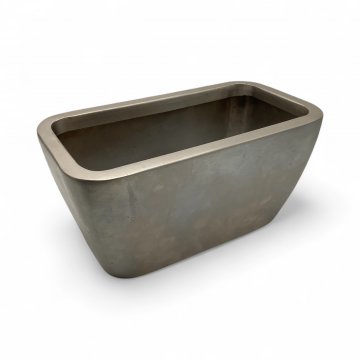 Topf / Übertopf, Alu / Aluminium matt, rechteckig, FINK