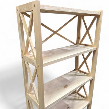 Regal, Holz, Kiefer, 5 Fächer, Kreuzgestäbe