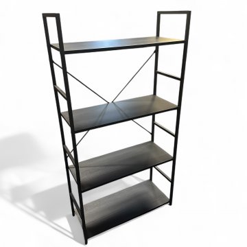 Regel, schwarz, Metallgestell, 4 Fächer