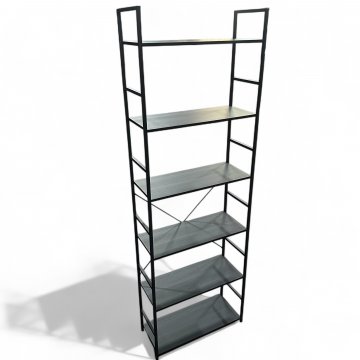 Regel, schwarz, Metallgestell, 6 Fächer