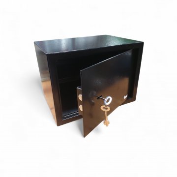 Tresor, schwarz, Schlüssel, (35x25x25cm), Bedienung nur mit Schlüssel (VERLUST DES SCHLÜSSELS 99 € Schadenersatz)