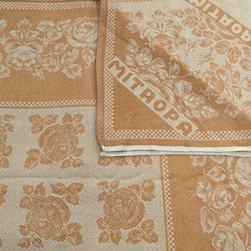 Tischdecke 145x120 MITROPA senf/beiges Rosenmuster