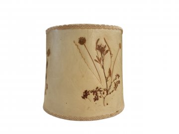 Pergamentlampenschirm mit Trockenblumen, beige, zylindrisch ø 21cm H:21cm
