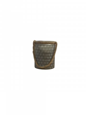 Windlicht, Glas, Blattstilber, rundlich mit Henkel, grobe Sprenkler, ⌀: 13cm &quot;Riviera Maison&quot;