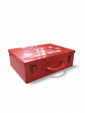 Werkzeugkoffer, rot, blech, 33x11x24cm, Universal-Koffer