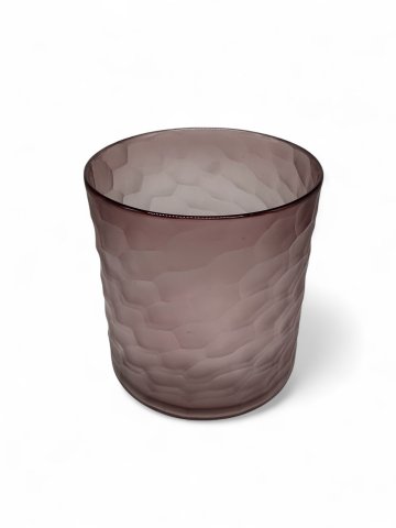 Vase / Glasvase, satinierter Facettenschliff, rosa