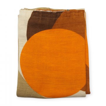 Vorhang, ca.160x150cm, orange-braun, Leinenartig, Kreise