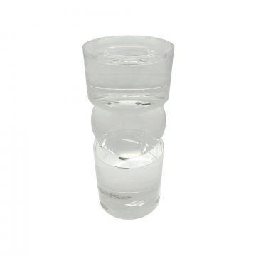 Kerzenleuchter aus Glas, für Stumpenkerzen, rund, Ø 10cm, H: 24cm, Zylinderform m. Kugel