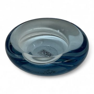Schälchen / Schale, Glas, ähnl. Murano, klar blau, Holmegaard