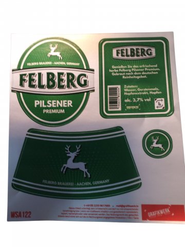 Bierflaschenetikett KELSTERS PREMIUM 0,33, Farbe weiß/schwarz/rot, WSA149  - RECHTEFREI 