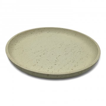 Tablett / Dekotablett, rund, beige / sandfarben, Polyresin