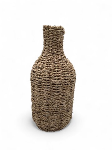 Vase / Flaschenvase , flaschenform, Rattan Seegras