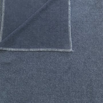 Plaid 200x170 dunkelgrau, hellgrau gekettelt, feine Wolle