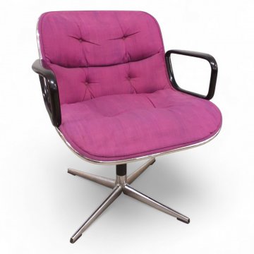 Drehsessel, POLLOCK EXECUTIVE CHAIR,  Stoff violett kapituniert, Armlehnen K.stoff schwarz, 4-füßig