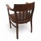 Armlehnstuhl, gerundet, Eiche dkl.braun, Rücken Längssprossen, Sitz Leder dkl.braun