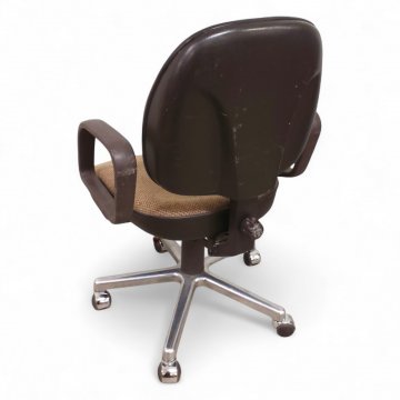 Bürosessel TOBI, Stoff beige/braun, K,stoffschale schwarz, auf Rollen, höhenverstellbar, B58xT58xH96