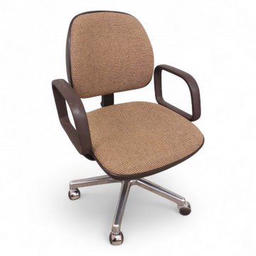 Bürosessel TOBI, Stoff beige/braun, K,stoffschale schwarz, auf Rollen, höhenverstellbar, B58xT58xH96