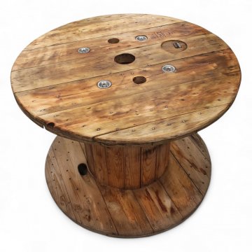 Tisch/Couchtisch,CABLEDRUM, Holzkabeltrommel, Höhe 68cm ,Durchmesser 90cm, auf Rollen