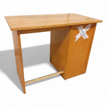 Schreibmaschinentisch, Eiche, Rolladenfach links, Wangenbein rechts, Fußleiste, L90xB50xH70
