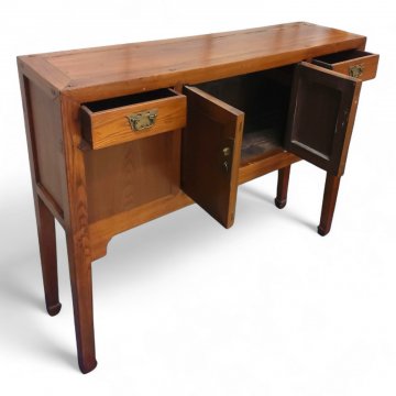 Sidetable, Konsole, Teak, ASIA, 2 Türen, 2 Schubladen, Messingbeschläge, Stollenbeine