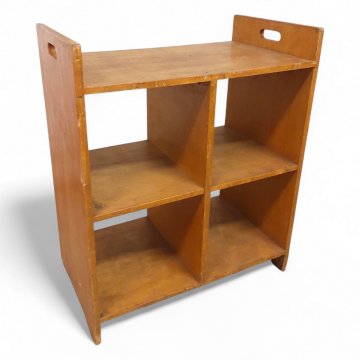 Büroregal, Eiche, Seiten geschlossen mit Grifflöcher, 4 Ablagefächer, B65xT38xH78